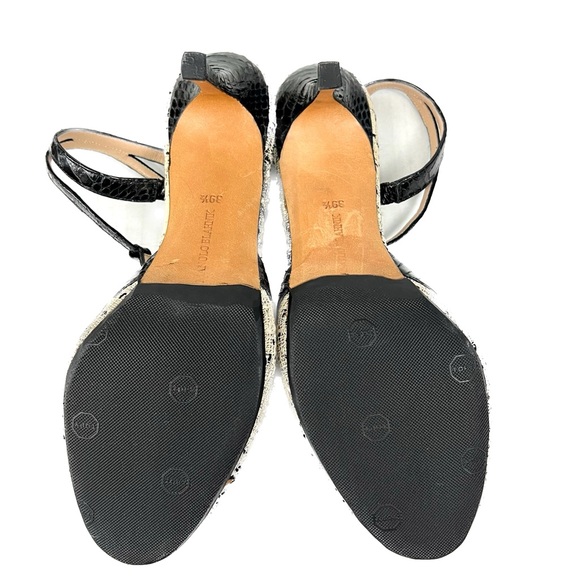 Manolo Blahnik T-Strap Heels – Black Leather & Tweed – Size 39½ - Picture 15 of 16